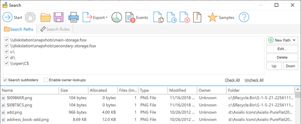 Searching a Snapshot
