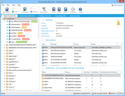 NTFS Permissions Reporter for Windows